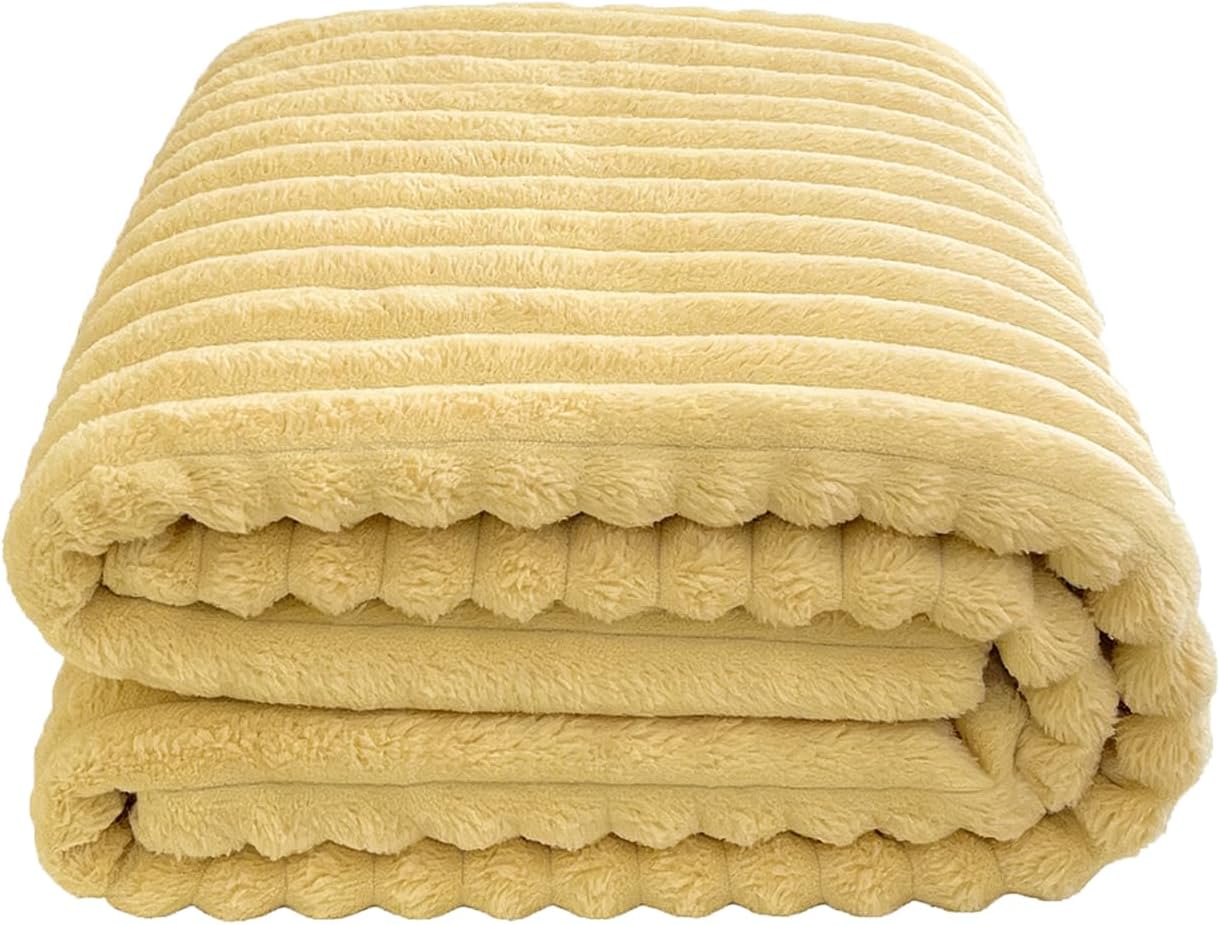 Emotional Support Blanket Yellow, Security Blanket, Calming Dog Blanket, Rabbit Hair Plush, Designed for Pets, Soft and Comfortable for Indoors Sofa, Kennel (Yellow, 47.24 * 78.74")