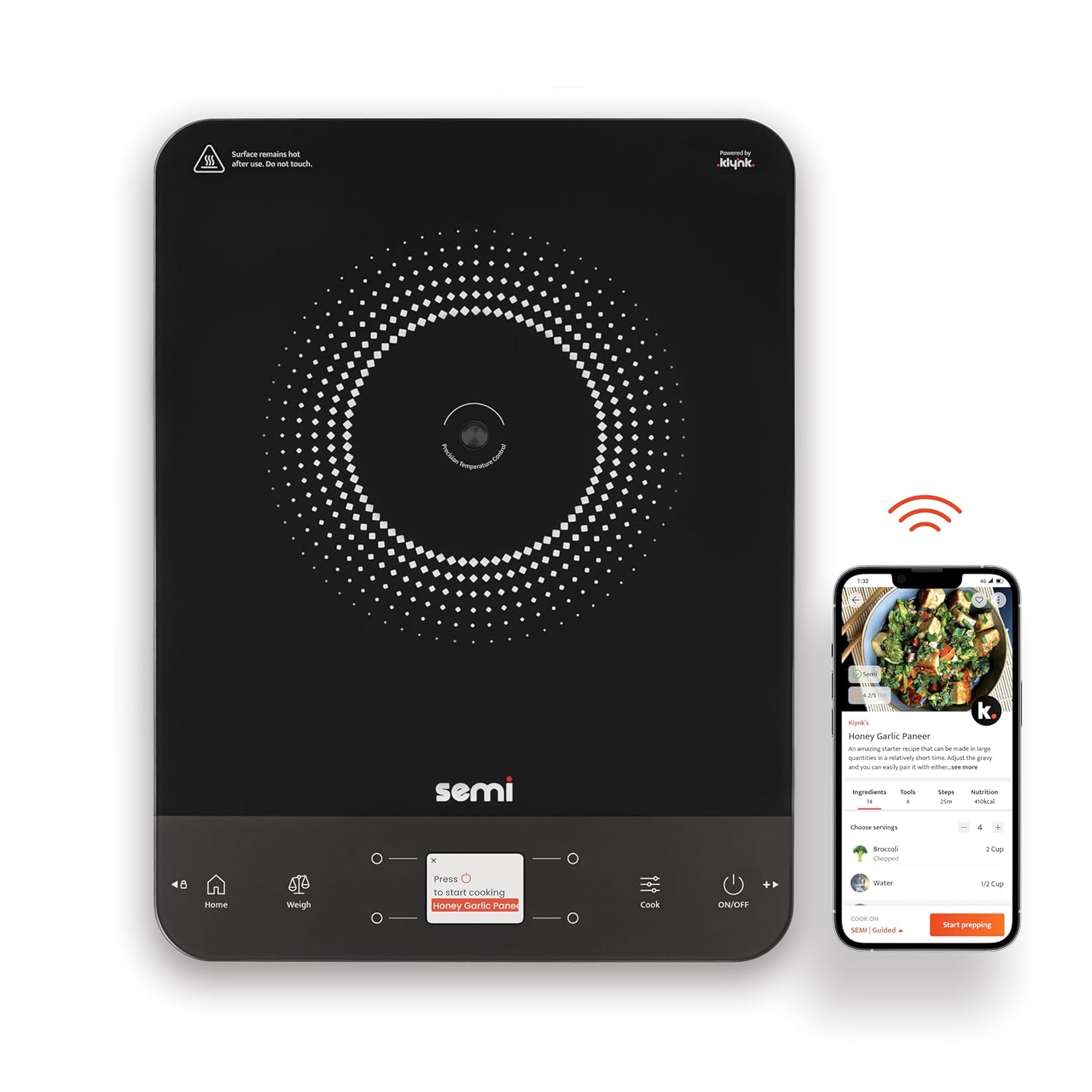 Klynk – Semi (F002002) | The Intelligent Induction Cooktop (Black) | Auto Guided Cooking | 2200 Watt | 1 Year Warranty Klynk – Semi (F002002) | The Intelligent Induction Cooktop (Black) | Auto Guided Cooking | 2200 Watt | 1 Year Warranty