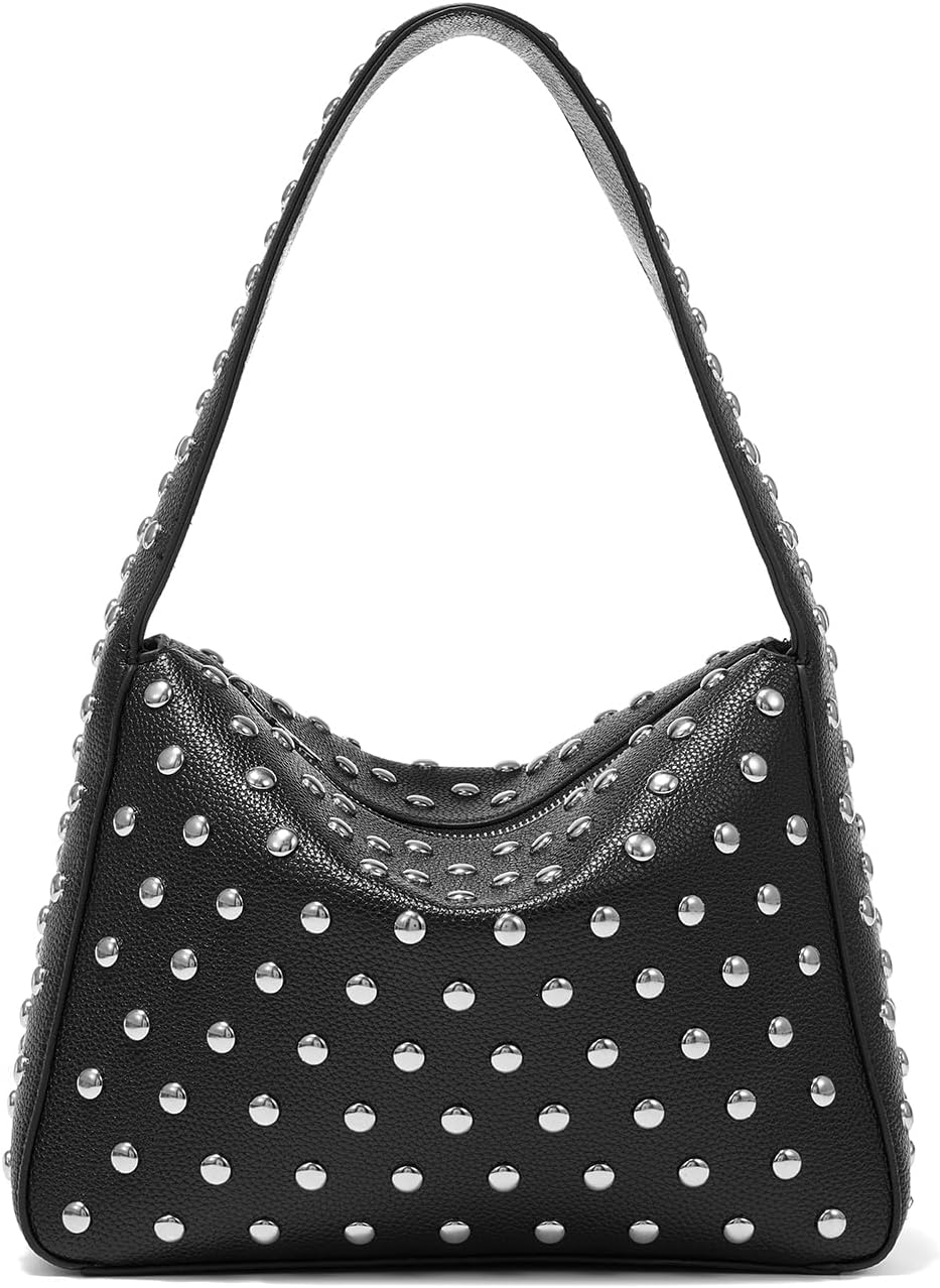 Shoulder Bag Studded Purse for Women Y2K Purse Black Studded Bag Designer Handbag