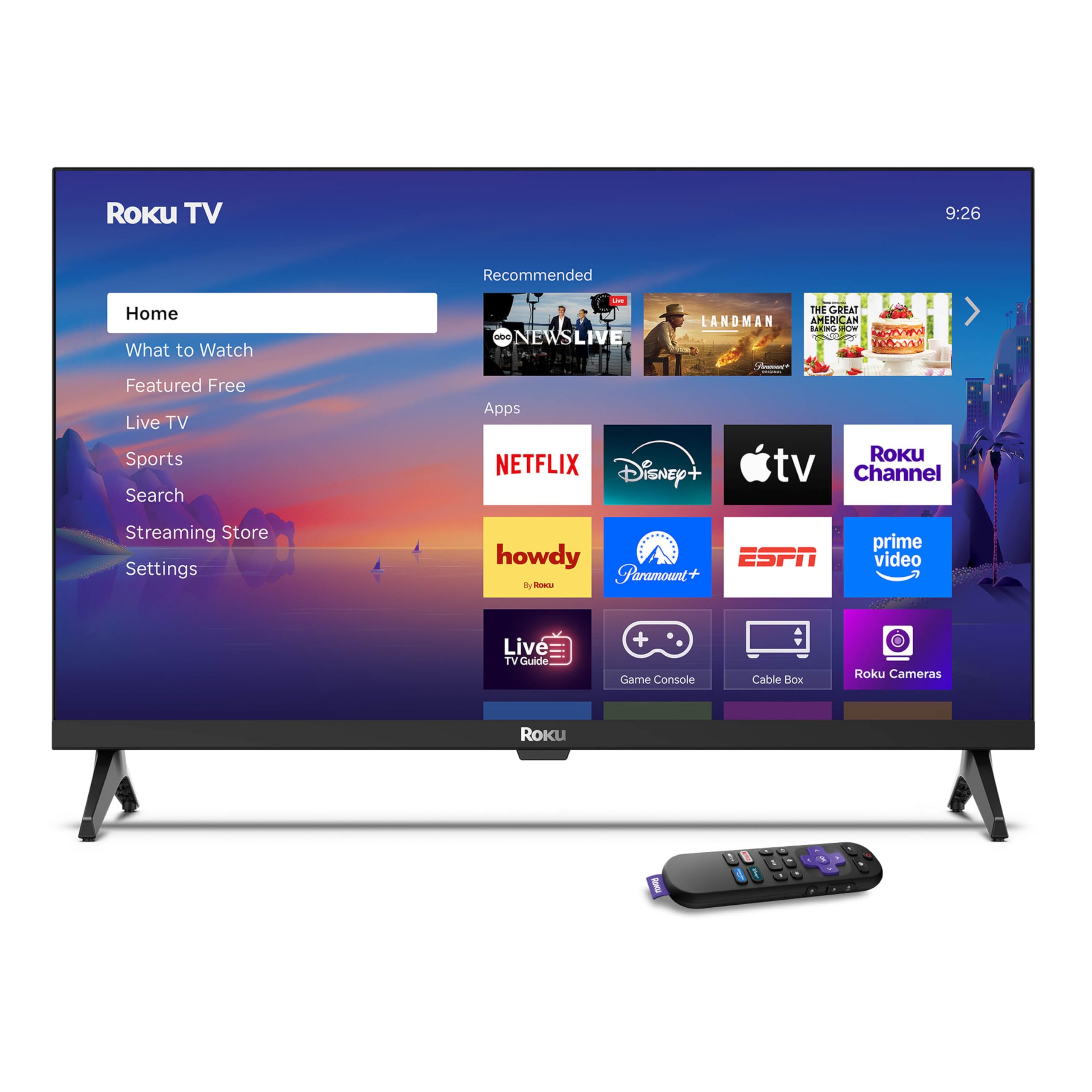 Roku Smart TV 2025 – 24-Inch Select Series, 720p HD TV – Roku TV with Voice Remote – Flat Screen LED Television with Wi-Fi for Streaming Live Local News, Sports, Family Entertainment