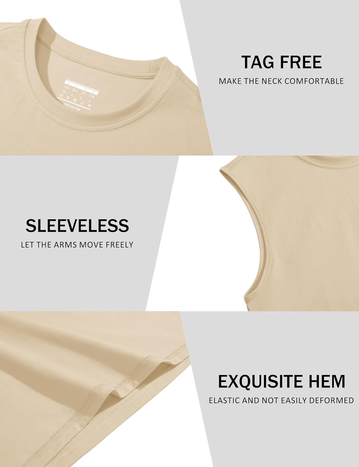 MAGCOMSEN Men's Tank Top Cotton Muscle Workout Gym Shirts Moisture Wicking Lightweight Summer Casual Sleeveless Shirts - Image 5