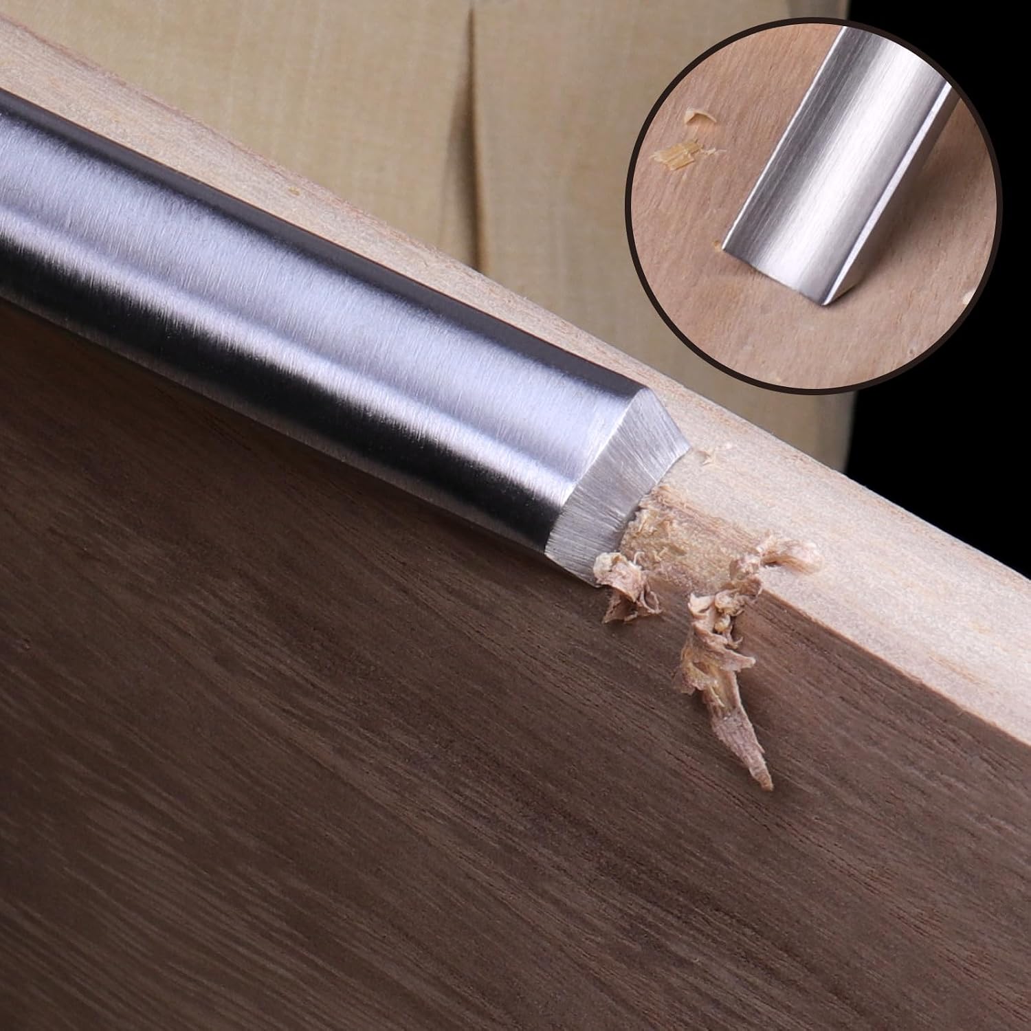 1"(25mm) Wood Chisel for Woodworking,Semicircle Edge CR-V Steel DIY Woodworking Handle Carpentry Gouge Tools