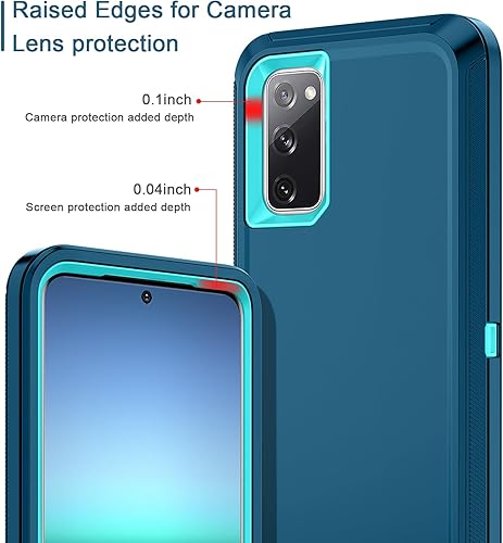 Miniatura 3 de I-HONVA Funda para Galaxy S20 FE 5G a prueba de golpes, protección de cuerpo completo 3 en 1 sin protección de pantalla Funda resistente con funda