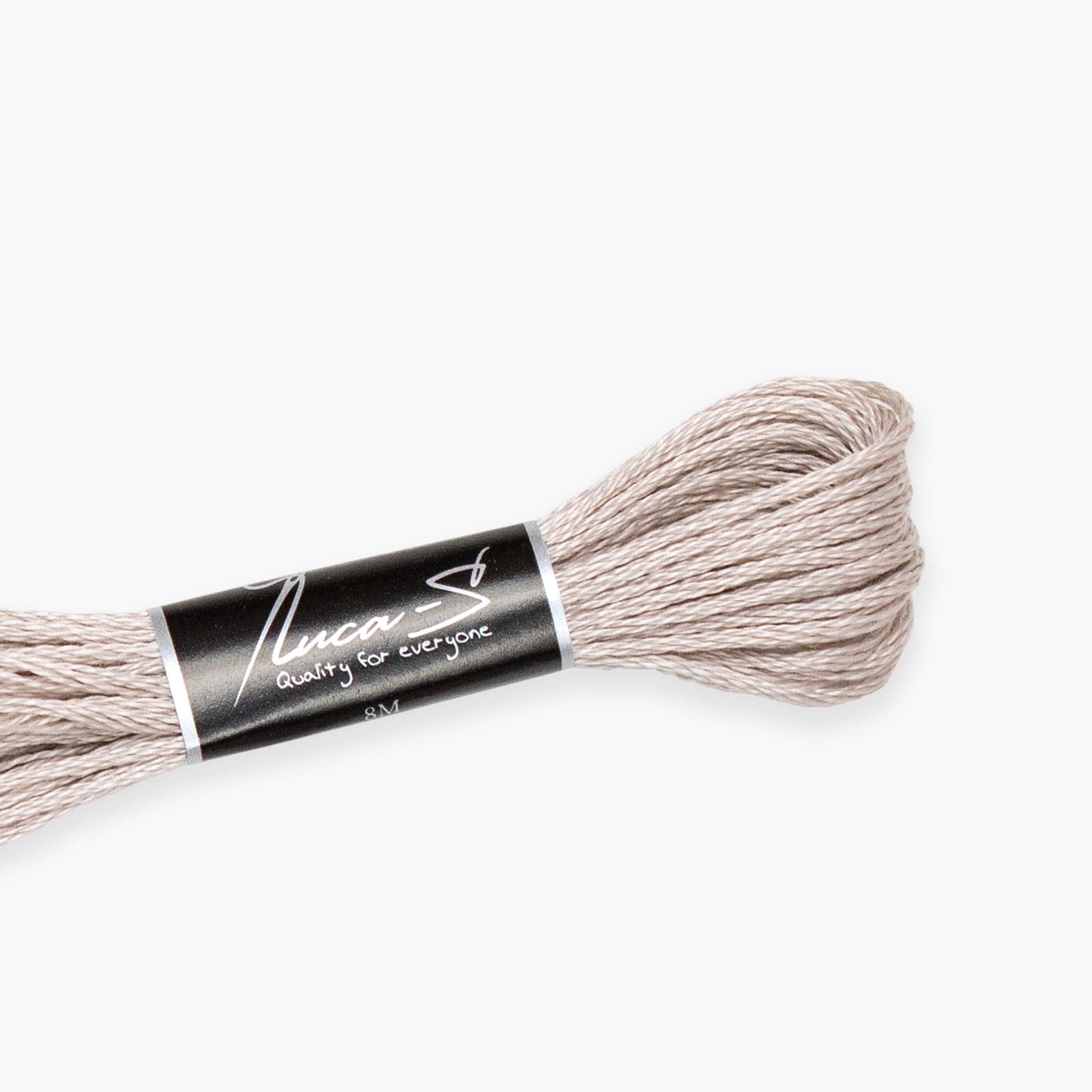 Premium Embroidery Thread Luca-S, 100% Giza Cotton, Oeko TEX Certified Stranded Cotton - 427 / DMC 6 / Anchor -