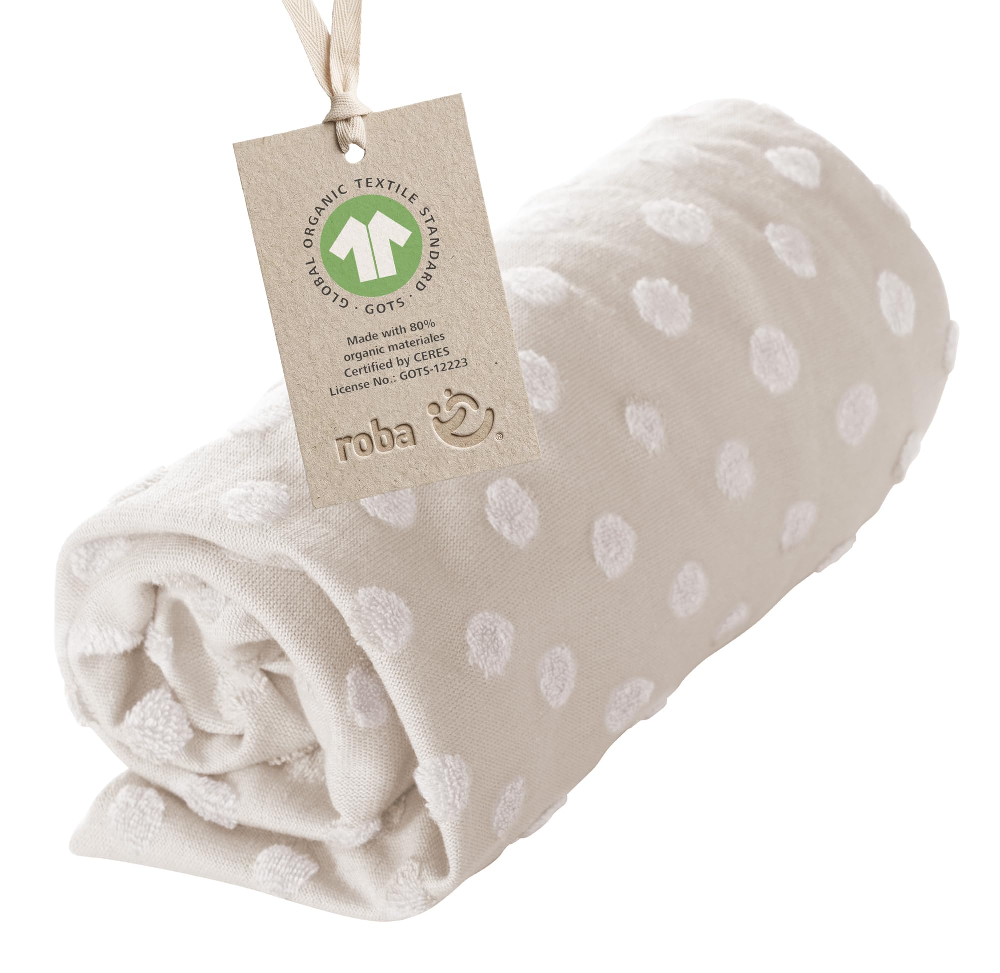 roba Coprimaterassino Fasciatoio Frosty Almond - 75 x 85 cm - Elastico - Traspirante - Morbido - Cotone BIO - Certificato GOTS e Oeko-Tex - Beige