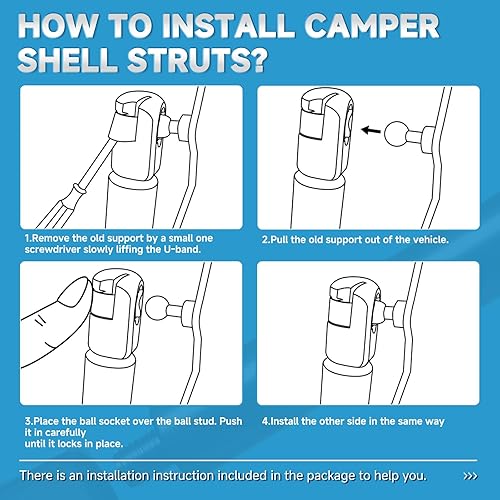 Miniatura 7 de Amortiguadores de gas de 10 pulgadas, 45 libras200N, soporte de elevación para caja de herramientas, tapa de almacenamiento de puerta de gabinete de