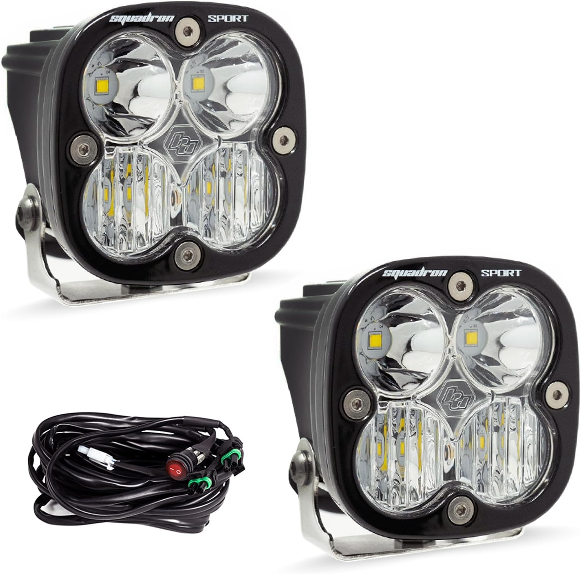 LED Light Pods Clear Lens Driving/Combo Pair Squadron Sport