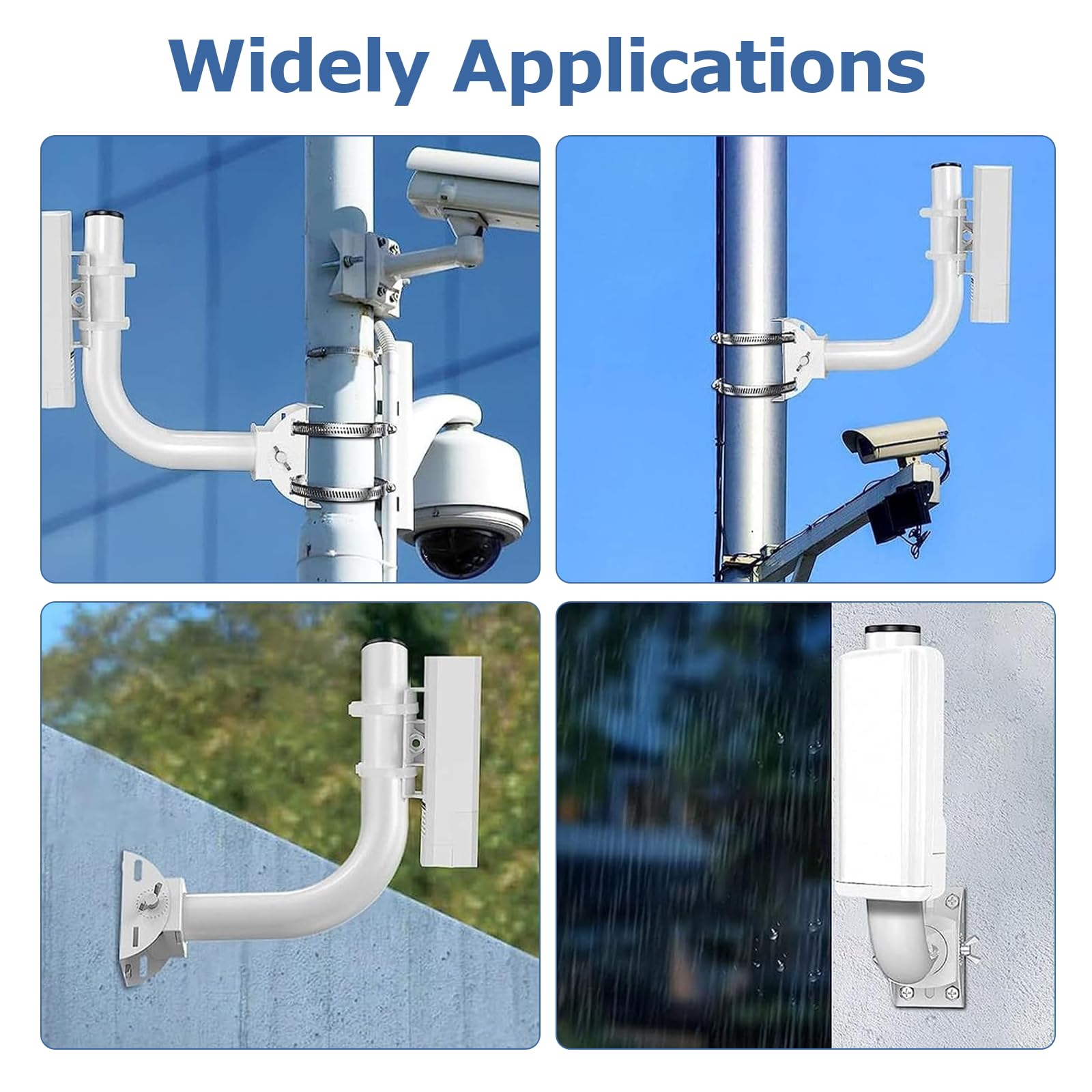 OUKENS Support de Pont sans Fil, 2 pièces Support Mural réglable 150° Acier Inoxydable, Accessoire Montage Poteau J pour Point d'accès AP Extérieur