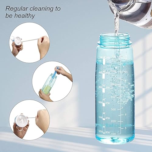 Miniatura 5 de JIMACRO Botella de agua, botella de agua BOTTLED JOY de 27.1 fl oz con popote y asa, sin BPA, botella de ingesta diaria de agua de 27 onzas con