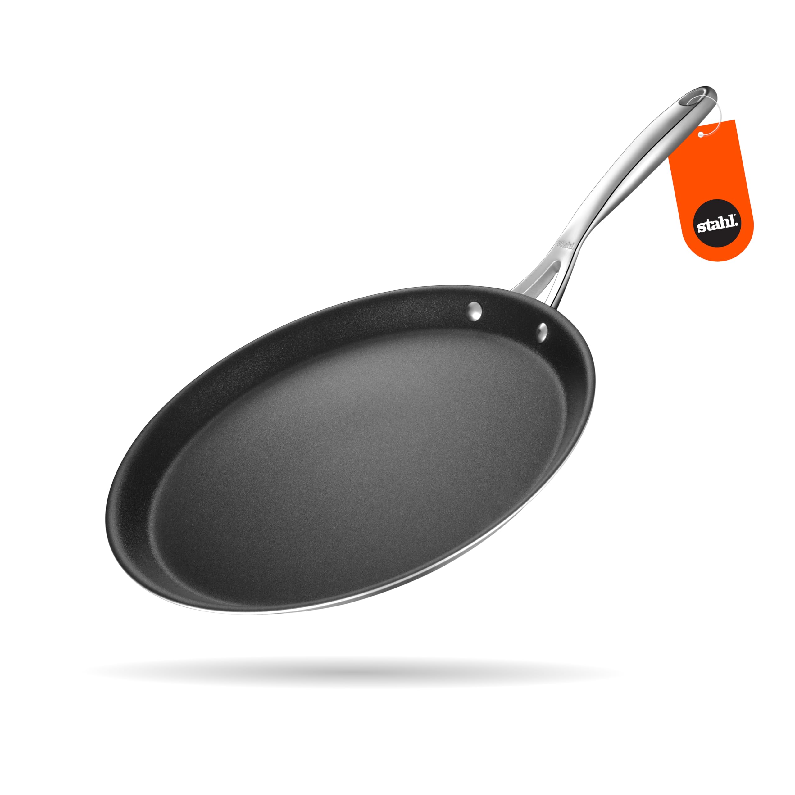 Stahl Artisan Schild 30 cm Dosa Tawa Triply Stainless Steel + PEEK-Reinforced Non-Stick Dosa Tava | Induction & Gas Stove Compatible | Manufacturer Warranty-image-10