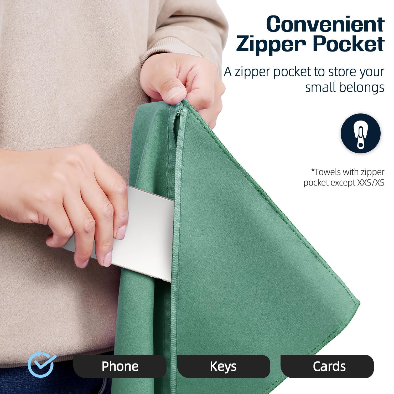 BAGAIL Asciugamano da Viaggio in Microfibra, Asciugamano da Bagno e Telo Mare, Asciugatura Rapida - Super Assorbente - Ultra Compatto, Ottimo per Sport, Palestra, Yoga e Zaino in Spalla