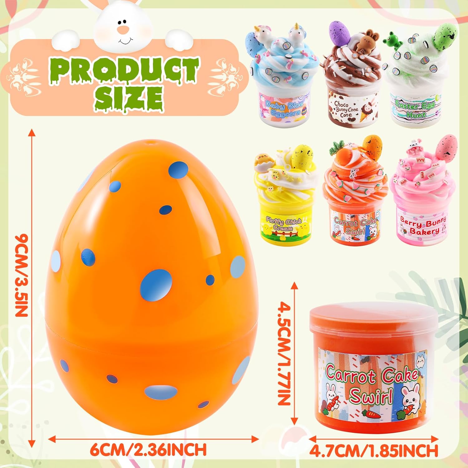 Funewest Slime Easter Eggs for Kids, 6 Pack Prefilled Easter Basket Stuffers with Butter Slime, Plastic Eggs Toys Inside Gifts for Teens Girls Boys