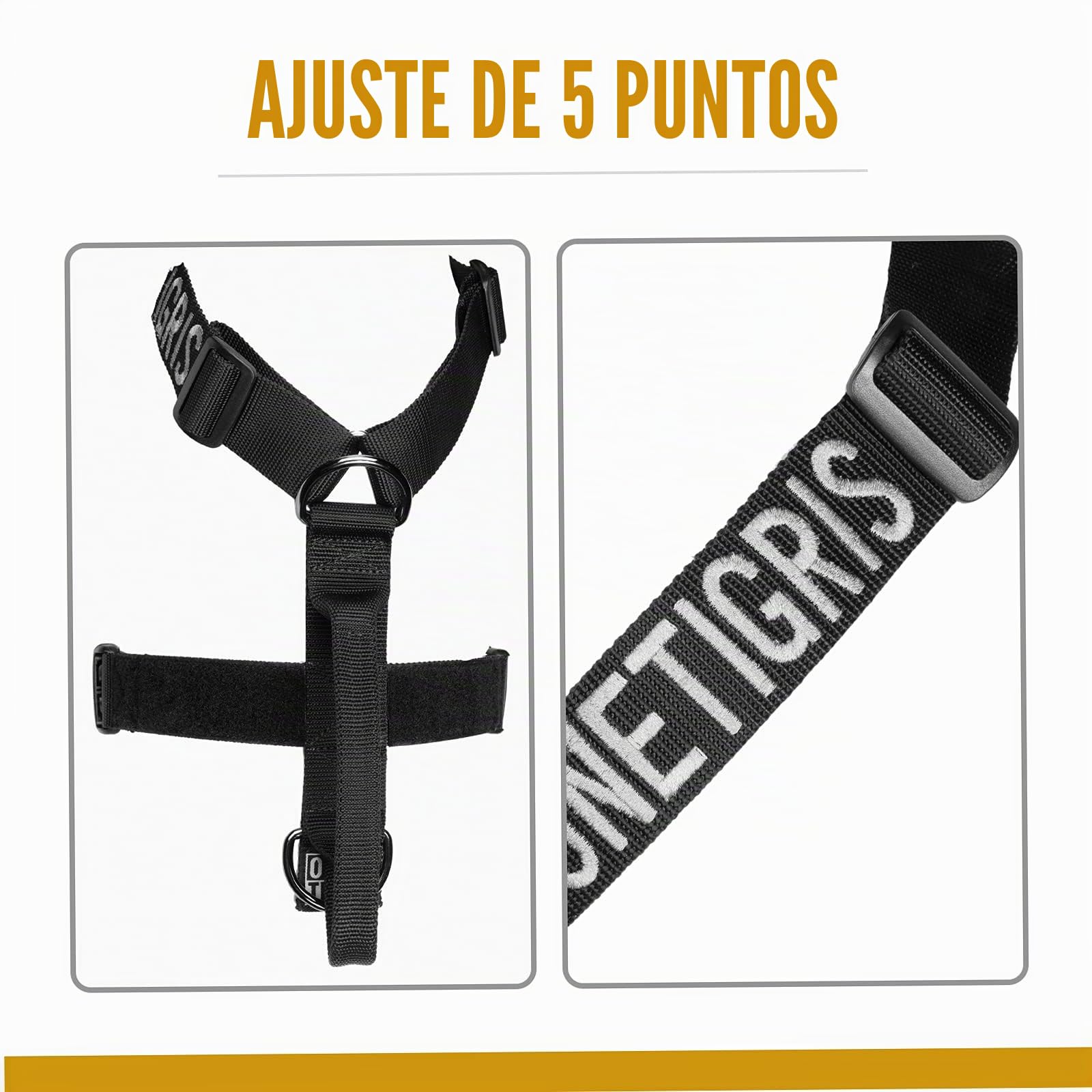 OneTigris - Arnés táctico Ajustable sin tirón Goliath para Perros con Mango para Cachorros, Caza, Senderismo, Entrenamiento, Caminatas y Actividades al Aire Libre (Negro, L)