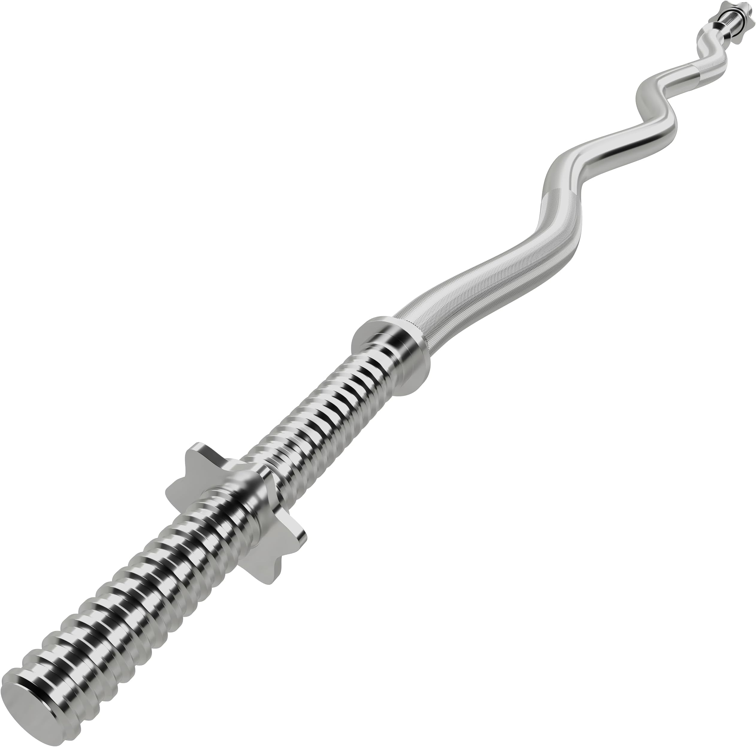 GYM MASTER EZ Curl Bar with Spinlock Collars Standard Barbell for Bicep Curls and Weight Lifting