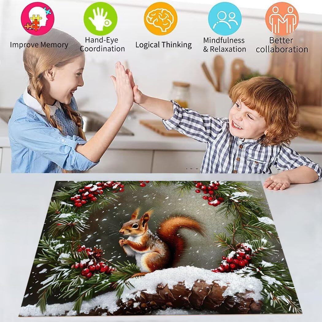 Puzzle z wiewiórkami, 1500 elementów, dla dorosłych, drewniane puzzle dla dorosłych, "zrób to sam", klasyczne drewniane puzzle premium dla chłopców i dziewczynek, S-426