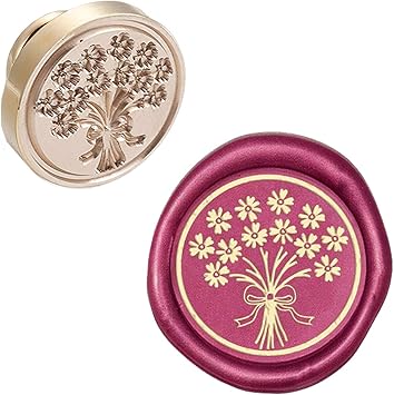 Amazon Craspire シーリングスタンプ ヘッドのみ 花 ワックスシールスタンプ 交換真鍮銅頭 復古風 洋式 結婚式 告白 招待状 誕生日の封筒の装飾 Diy用 手芸用品 文房具 オフィス用品 文房具 オフィス用品
