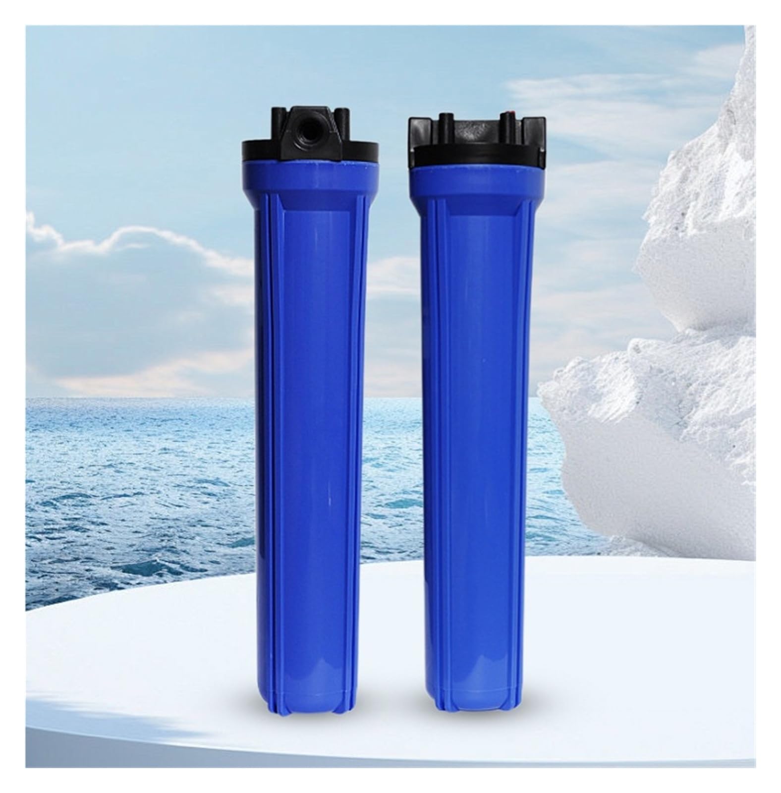 1PC Botella Purificadora De Agua Con Filtro Azul Y Hebilla Interior De 20 Pulgadas, Máquina De Agua Pura, Botella Con Prefiltro Debajo del fregadero