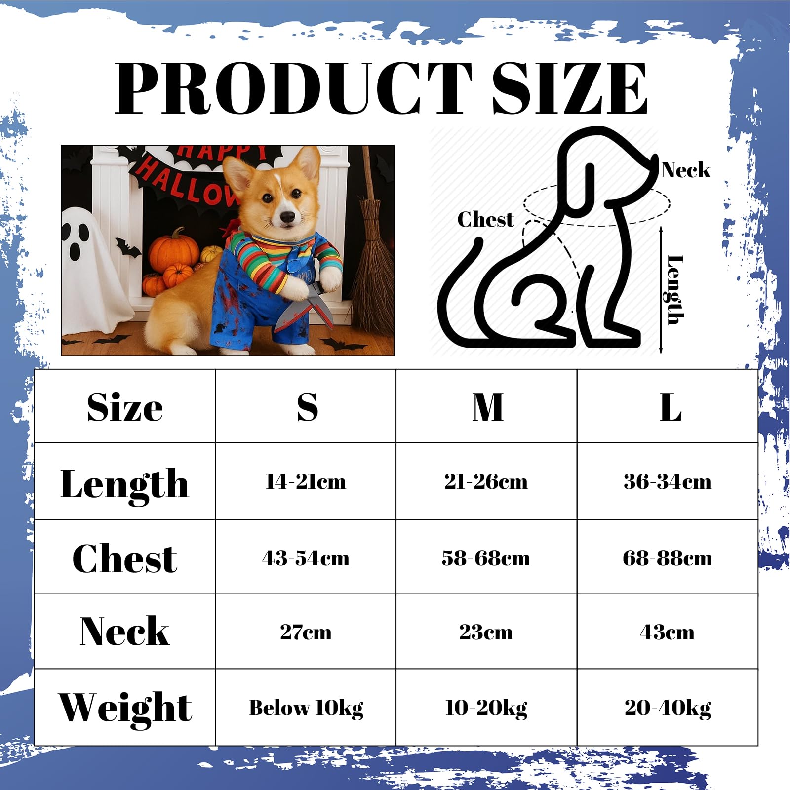 Dog Halloween Costume,Cat Halloween Costume,Adjustable Pet Funny Cosplay Cat Dog Costume for 14+ Years Old (L) - Image 2