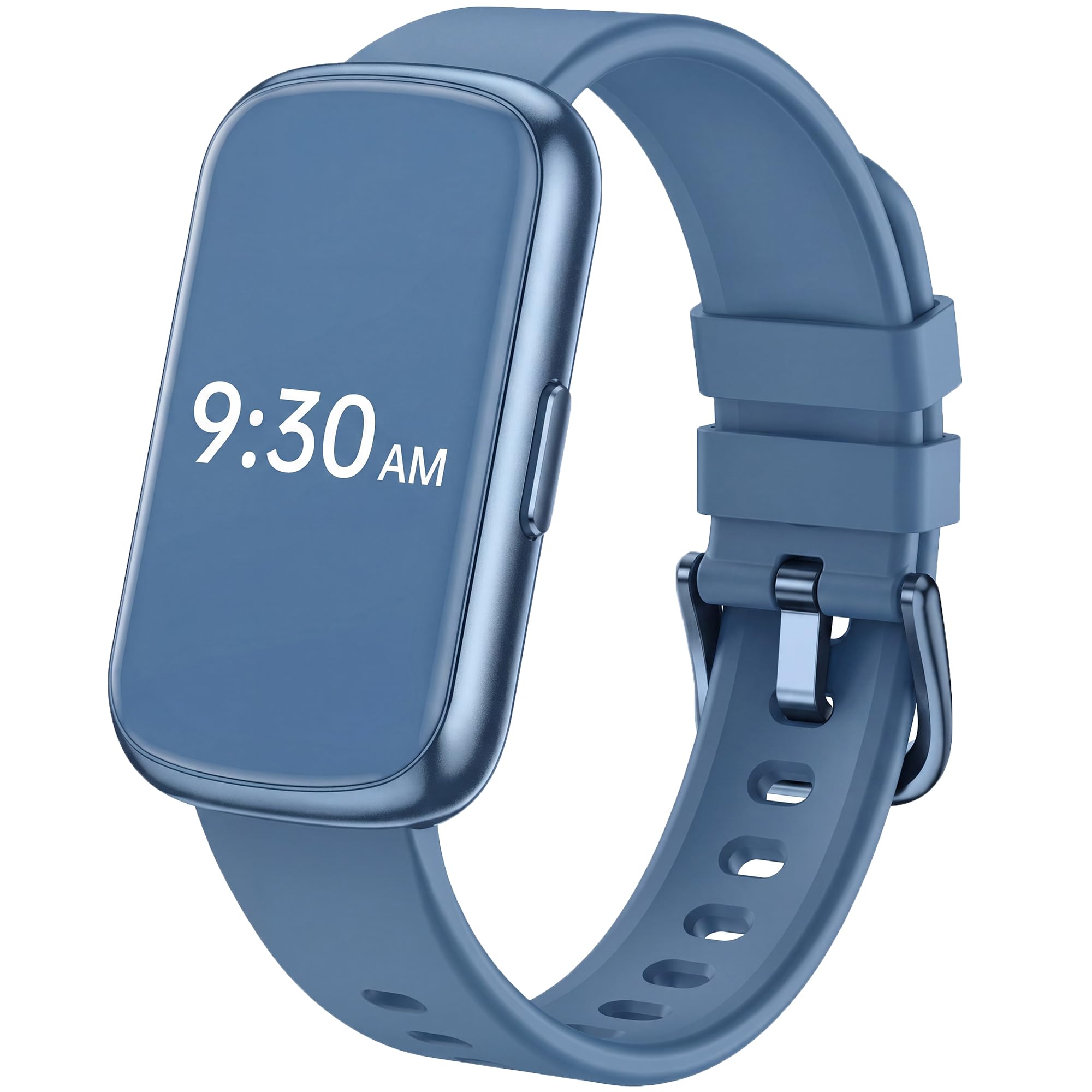 RLQA Montre connectée pour homme et femme Bleu lac