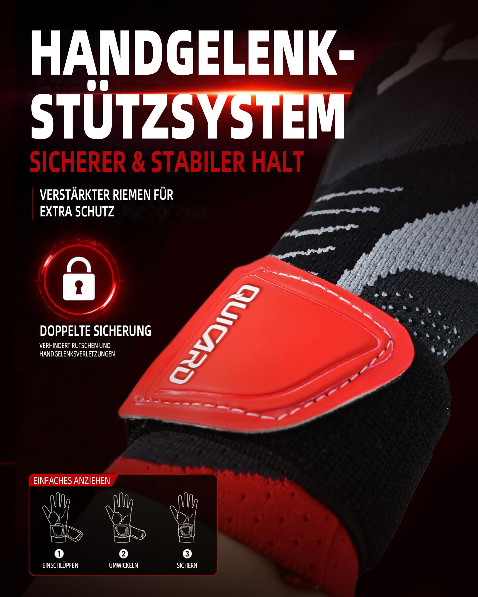 Gants de gardien de but de football pour enfants, adolescents et adultes avec paume en latex, forte adhérence, respirants, pour l'entraînement et le jeu, taille 6-9