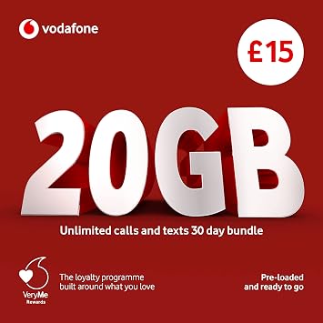 Vodafone Pay As You Go  15 Sim
