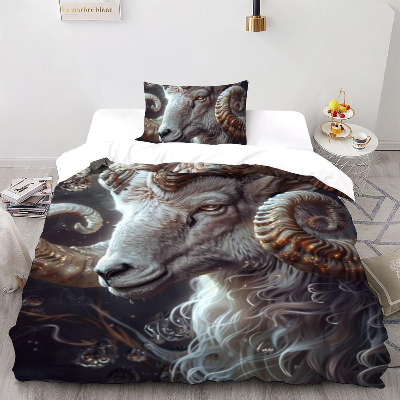 Housse de couette fermeture éclair 135x200 en microfibre imprimé 3D animaux pour enfant