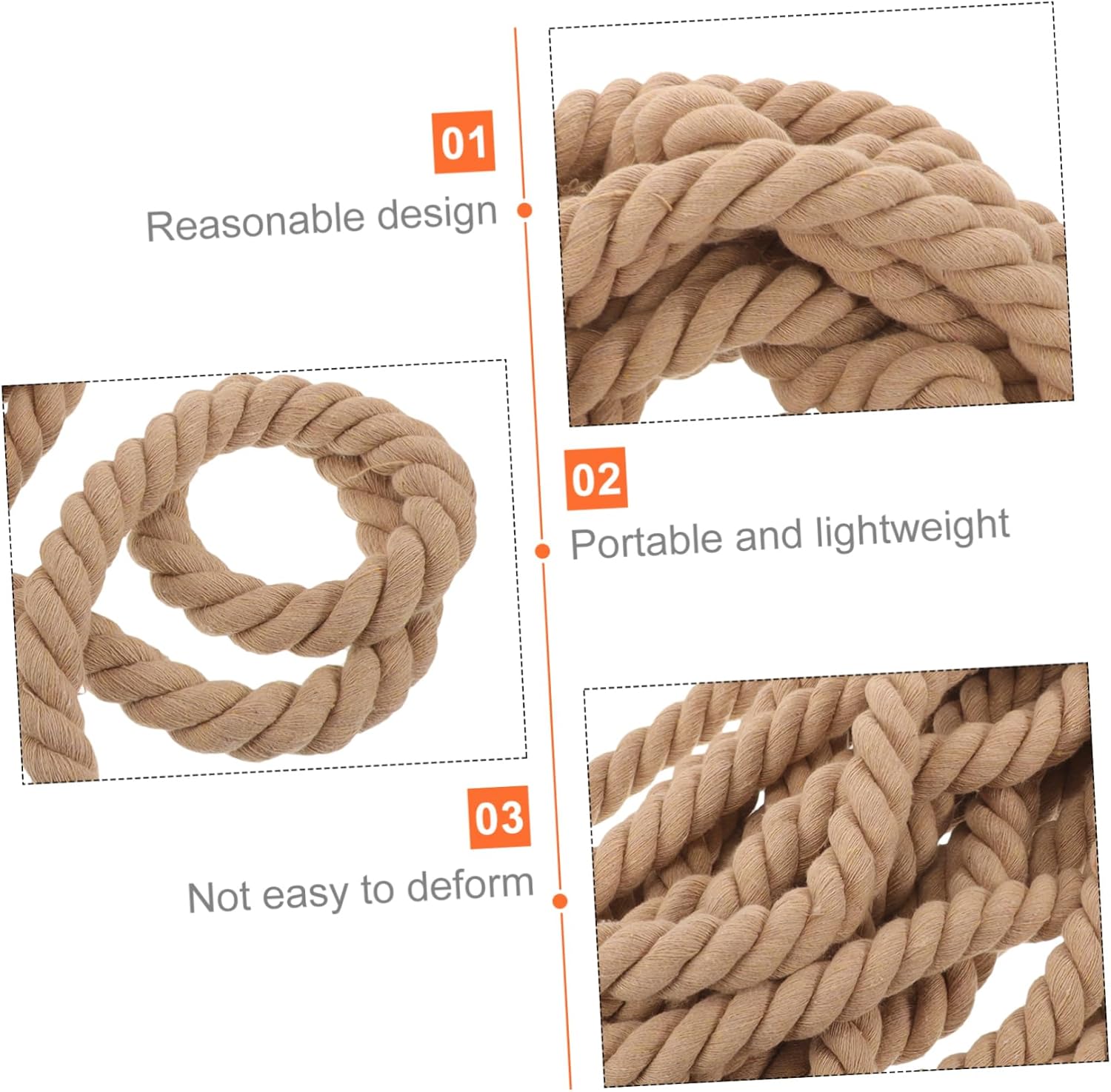 Nautical Rope for Deck Fencing and Garden Railings and Versatile Crafting Rope for Outdoor Spaces Easy Installation Khaki