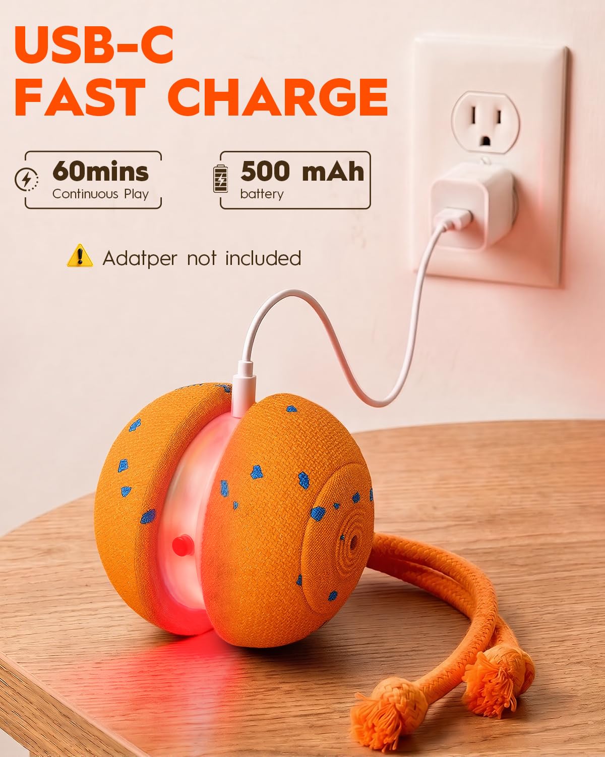 Xeuch Balles interactives à rouler pour chien - Orange