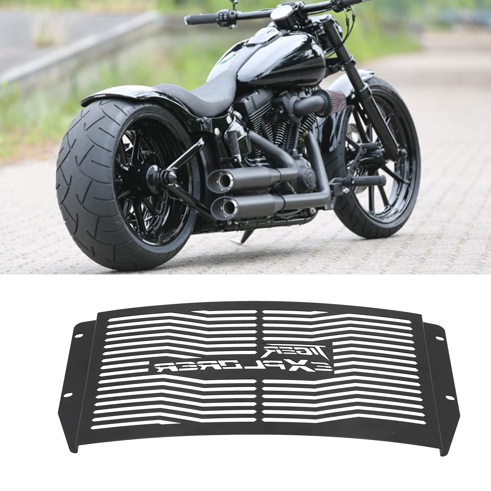 Pararaggiante In Acciaio Per Moto Tiger 1200 Explorer 2012-2017 – Protegge Il Radiatore Da Sassi E Urti