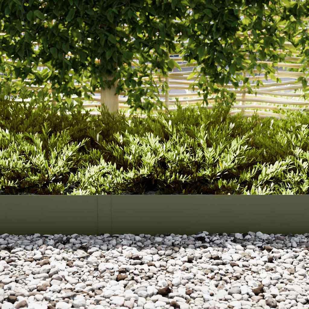 Borde de césped fino para una clara delimitación en el jardín, 10 unidades en verde, 100 x 0,05 x 20 cm, de material resistente a la intemperie