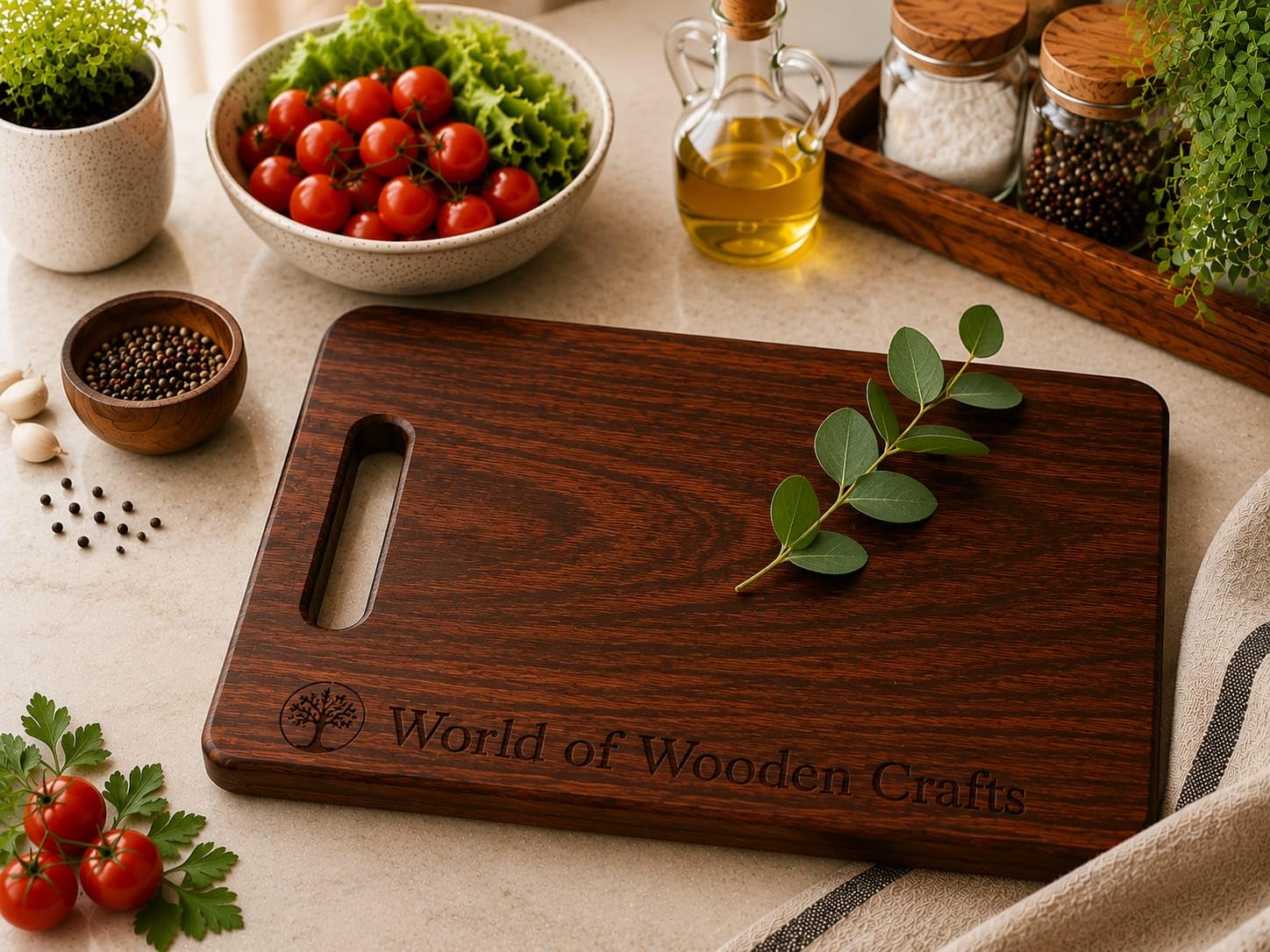 Sheesham Wood Chopping Board - Premium Cutting & Serving Tray -2 Sheesham Wood Chopping Board - Premium Cutting & Serving Tray -2
