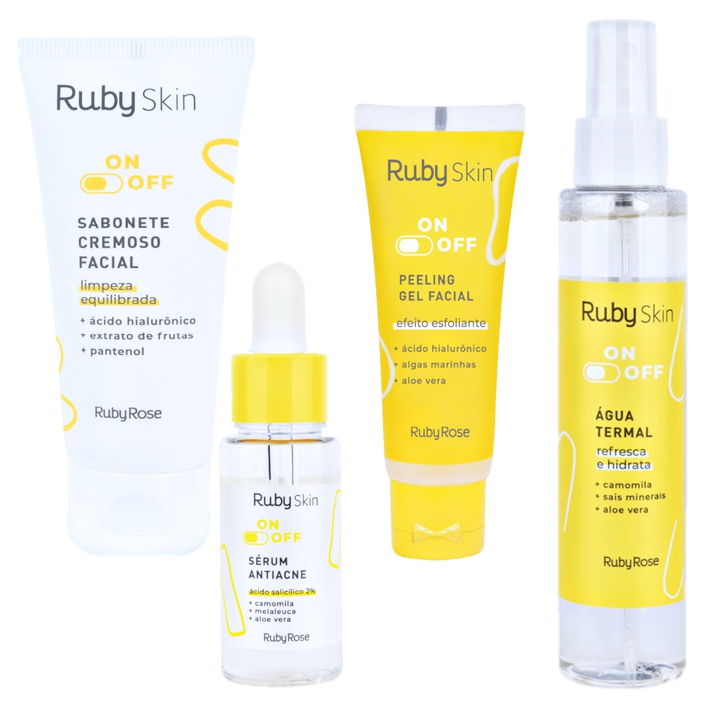 Kit Limpeza Facial Equilibrada On Off Ruby Rose Ruby Skin Skincare