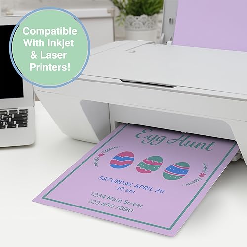 Miniatura 5 de PrintWorks - Papel de Pascua de 8.5 x 11 pulgadas, 300 hojas, 5 colores pastel surtidos, 30% reciclado, ideal para proyectos escolares y