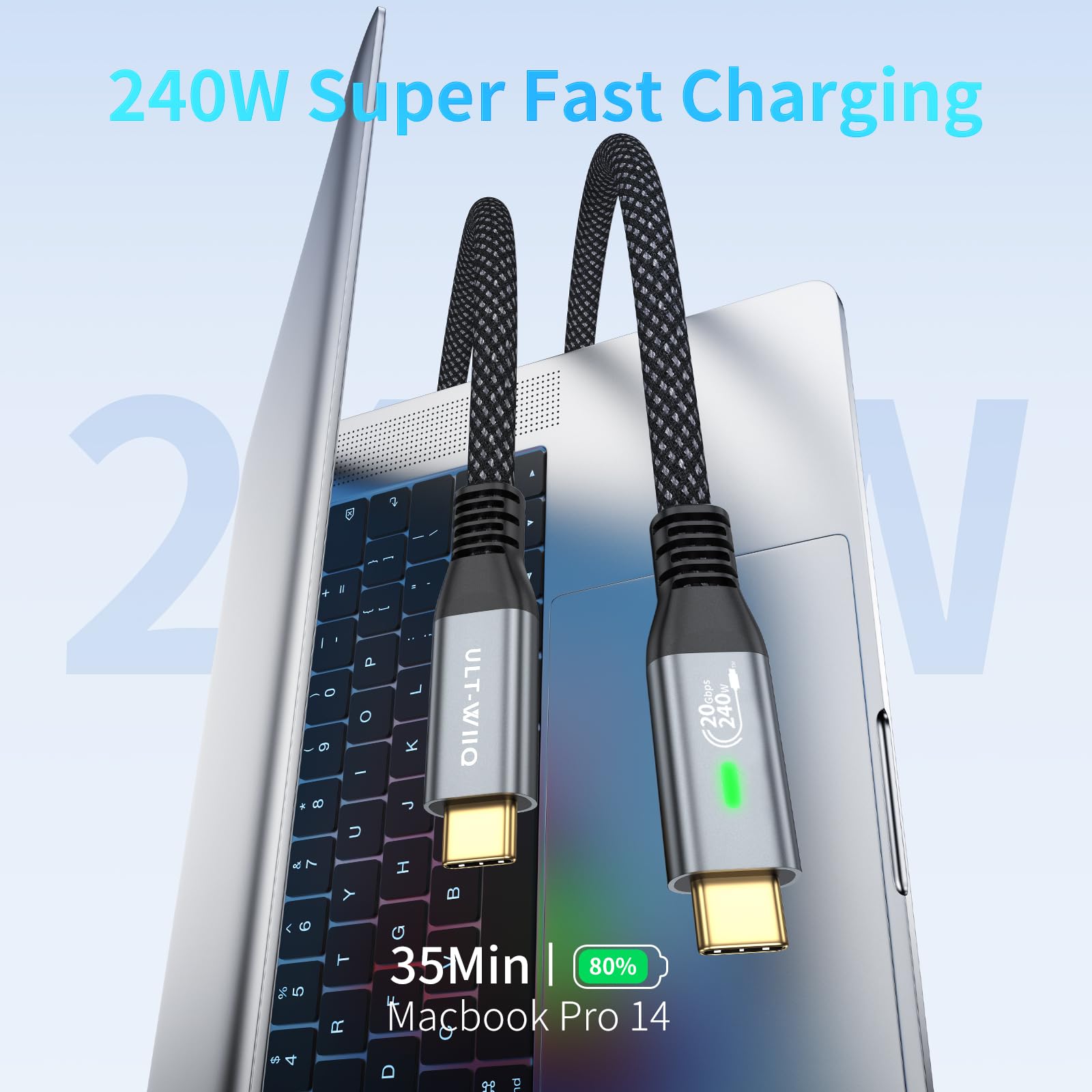 Cavo USB - Type C - 120W - lunghezza ml. 2,00 - cavo di ricarica smartphone - PC – WG Store
