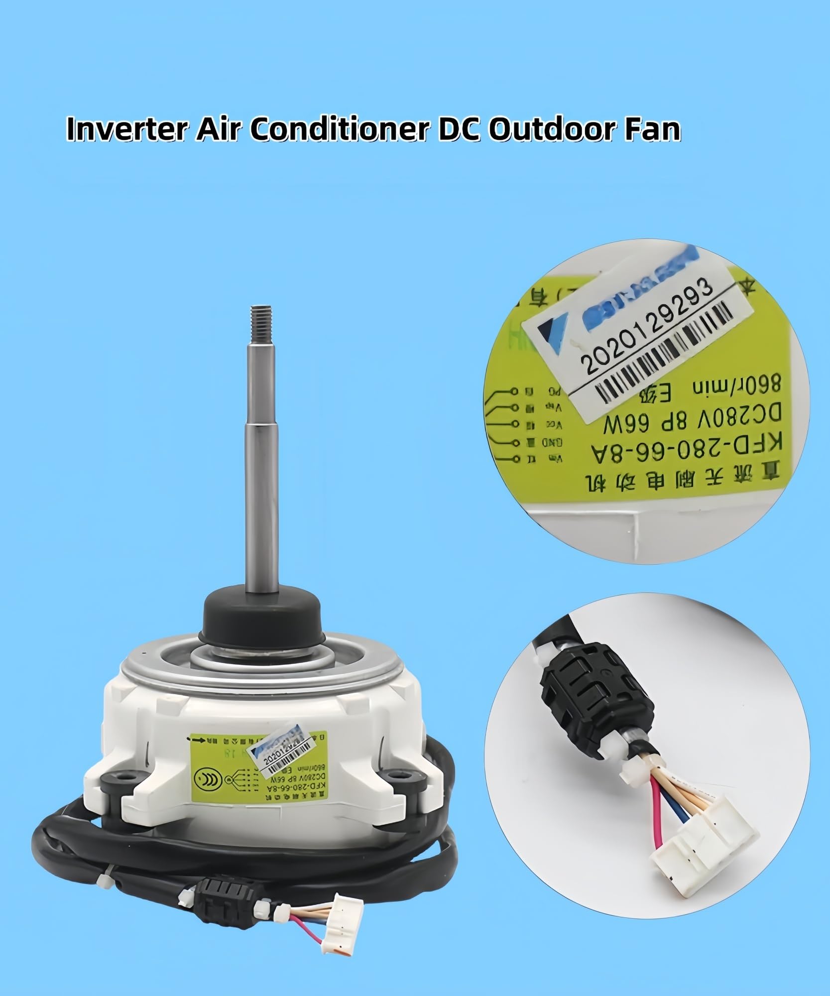 Motor De Ventilador KFD-280-66-8A De 66 W, Compatible con Daikin 4MXS100EV2C Y PMXS4GV2C Aires Acondicionados