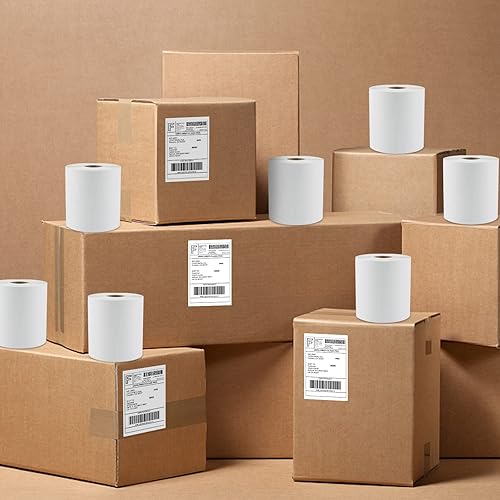 Miniatura 6 de Rollo de 250 etiquetas de envío blancas térmicas de 4 x 6 para Zebra 2844 Zp-450 Zp-500 y Zp-505 Blanco