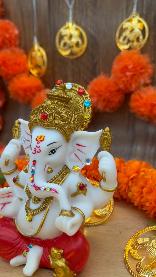 Estatua de Lord Ganesha de 5.6 pulgadas en Polystone miniatura 7