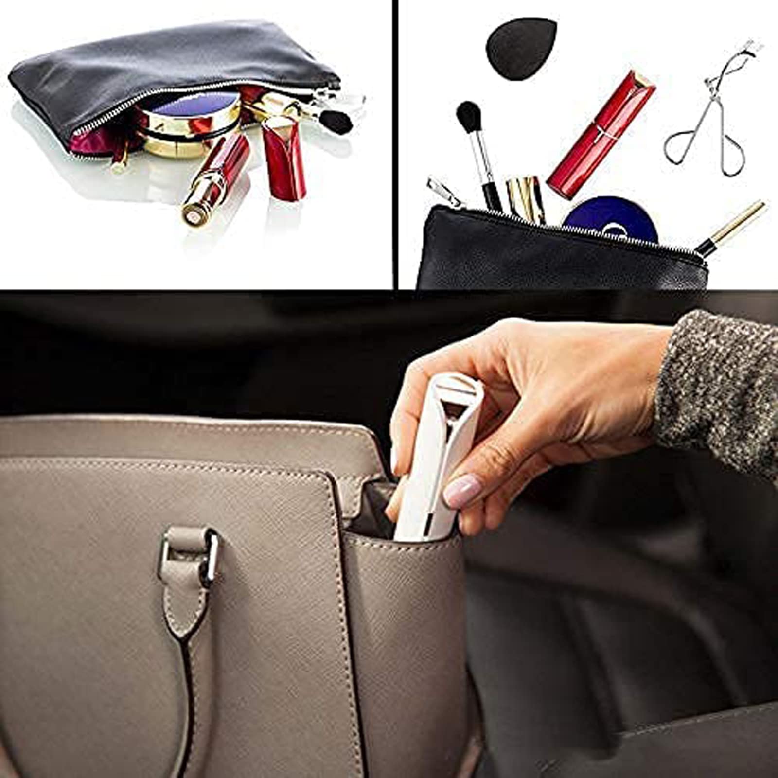 Depiladora Facial Mujer Recargable Impermeable Recortador de Cejas USB Portátil Sin Dolor Luz LED
