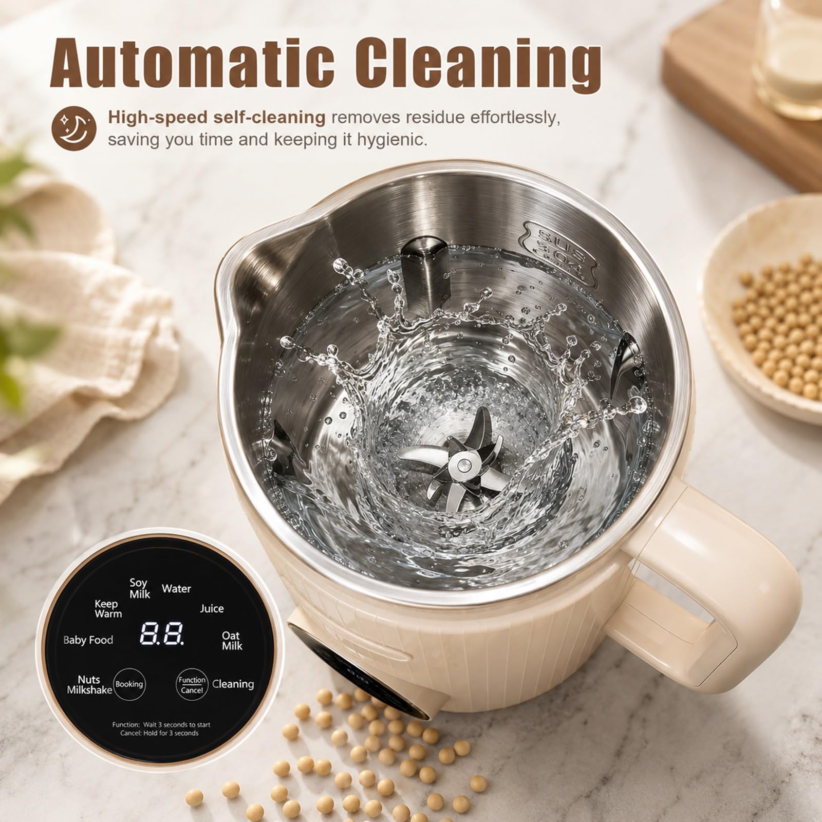 Máquina Automática para Hacer Leche de Almendras y Leche Vegetal Casera