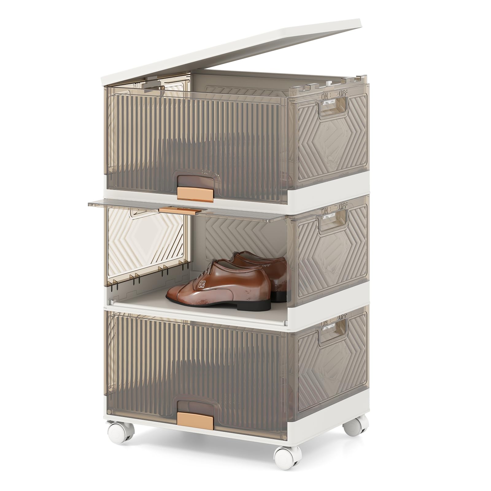 Amazon.com: Giantex 3 Tier Stackable Storage Bins with Lids, 13.5