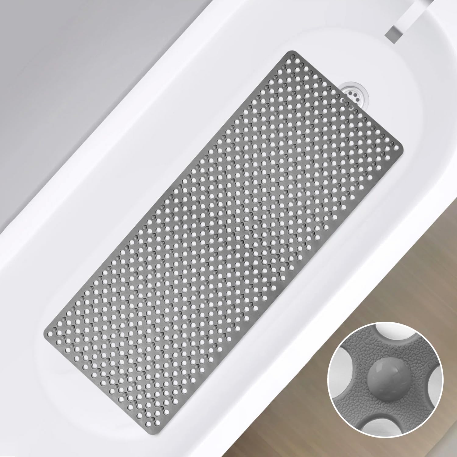 Shower Mat Non Slip 40 x 16 Inches Extra Long Bathtub Mats Shower