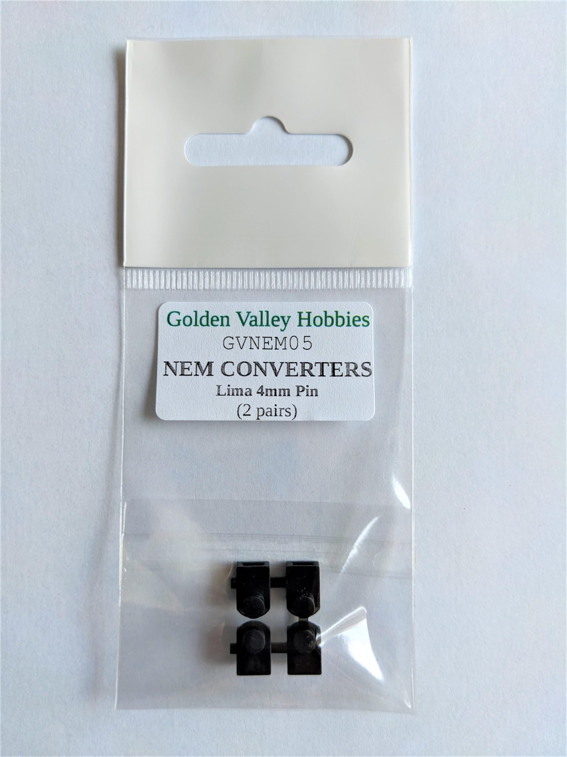 Golden Valley Hobbies Black Gvnem05 Conversion Nem Pockets For Oo Lima Wagons With 4Mm Pin (2 Pairs)