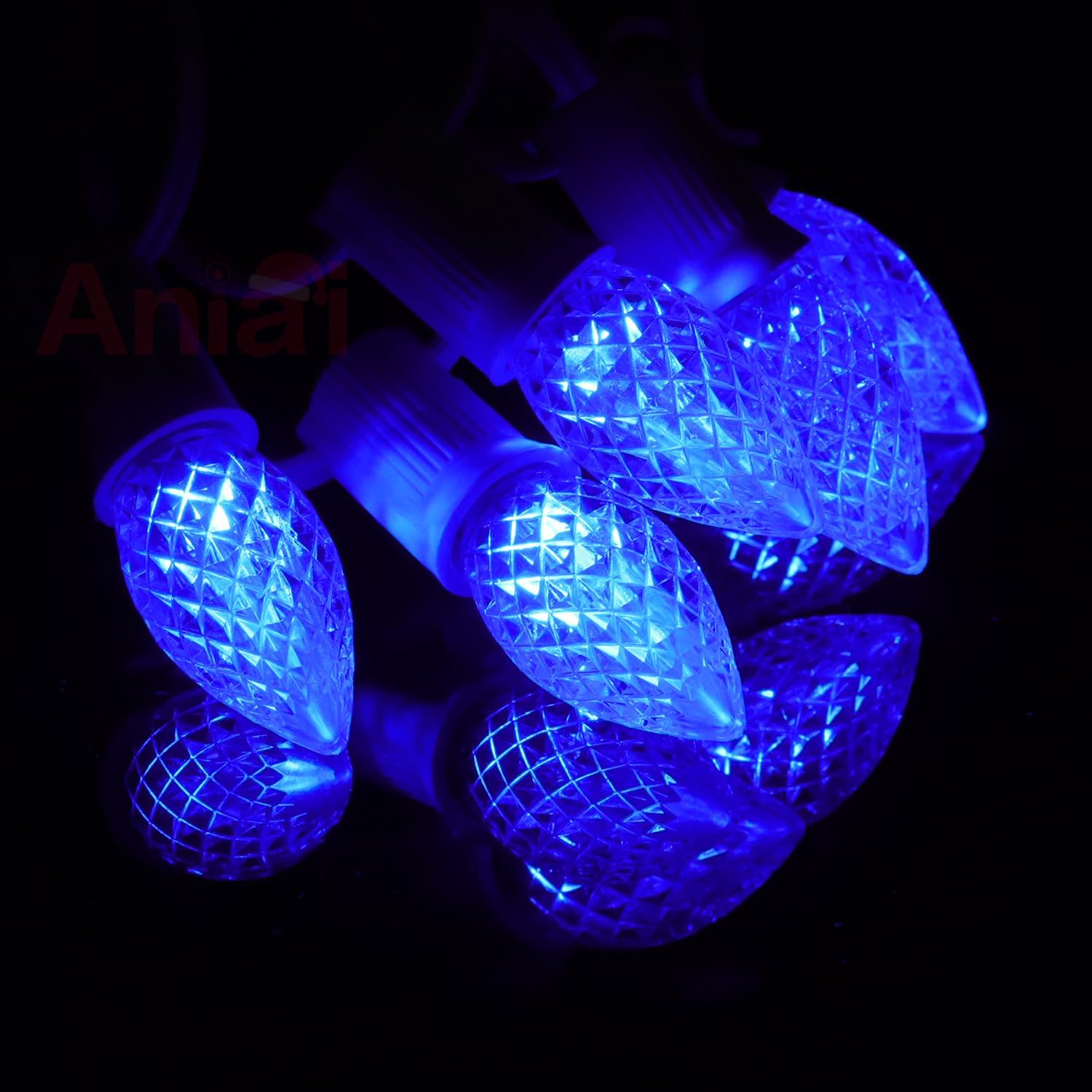 25PCS C7 Led Christmas Light Bulbs - C7 Led Bulbs with E12 Base Sockets Replacement Bulbs for Outdoor String Lights - Commercial Grade Blue