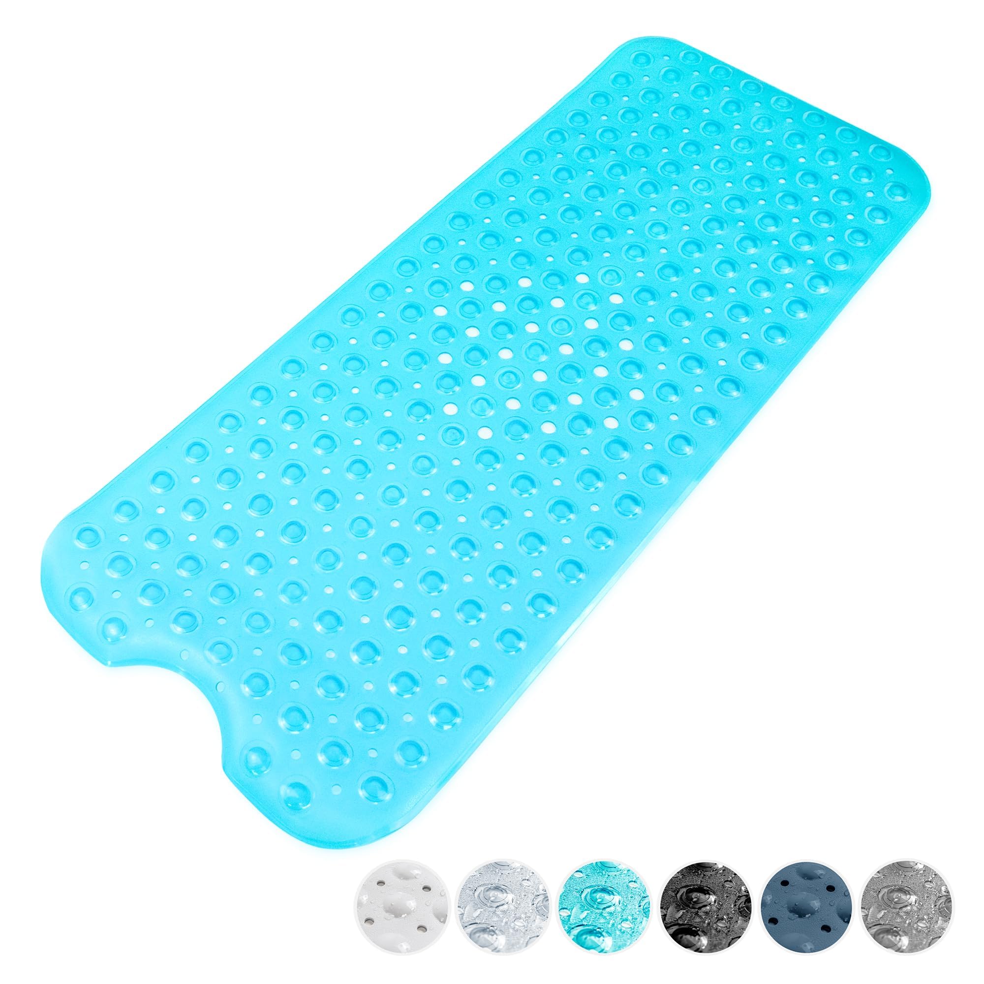 Keplin Premium Non Slip Rubber Bath Mat 200 Suction CupsBpaLatex Free40X100CmMachine WashableBlue from B&Q