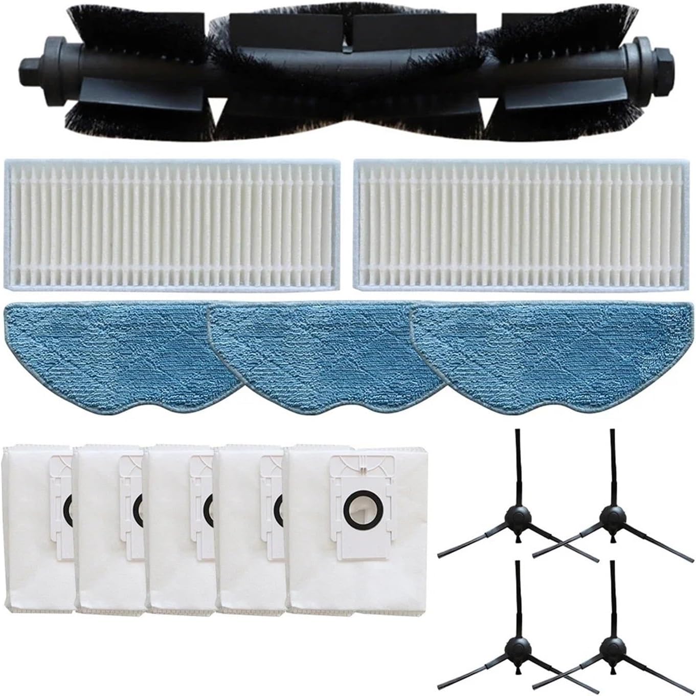 Main Brush Filter Mop Wipe Dust Bag Side Brushes,Compatible For EZVIZ RE4 Plus/ RE5 Plus, Vacuum Cleaner Accessories(SET A)
