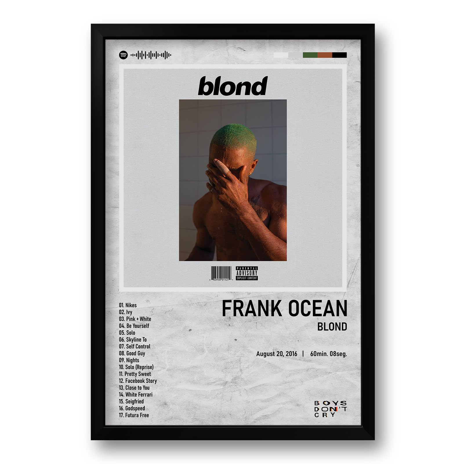Quadro Álbum Spotify Blond - Frank Ocean - 40x60cm | Amazon.com.br