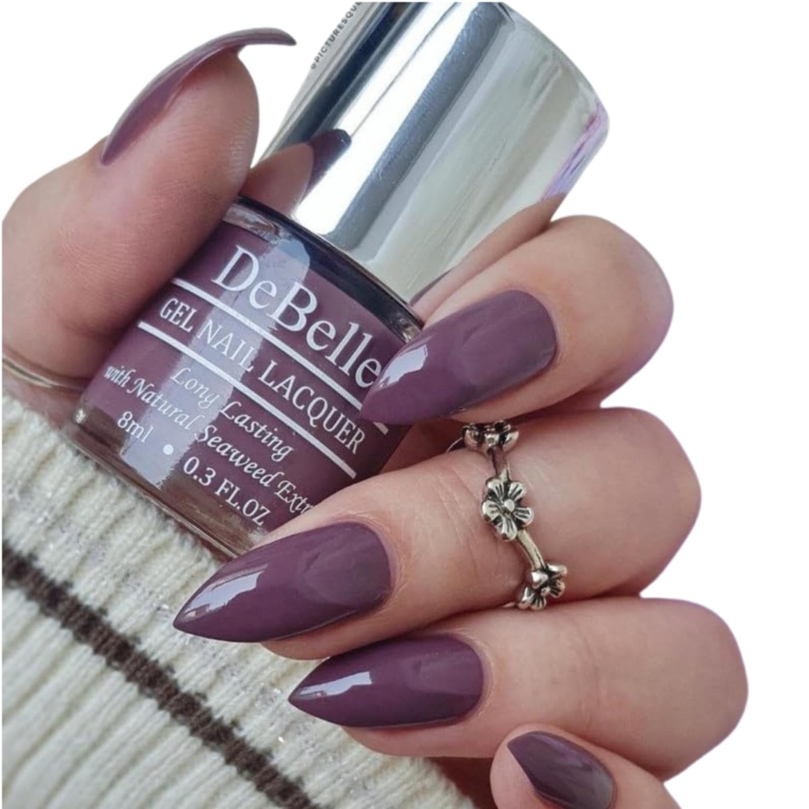 Gel Glossy Finish Nail Polish Pretty Petunia (Rust Mauve) 8 Ml - Enriched With Natural Seaweed Extract, Cruelty Free, Toxic Free