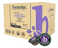Vista 1 de beaniac Cápsulas de café orgánico completo en tostado francés, tostado oscuro, cápsulas de café compostables K Cup, café arábica orgánico