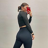 Vista 2 de Aoxjox Trinity - Leggings de entrenamiento de cintura alta para mujer, pantalones de yoga, 26.5 pulgadas