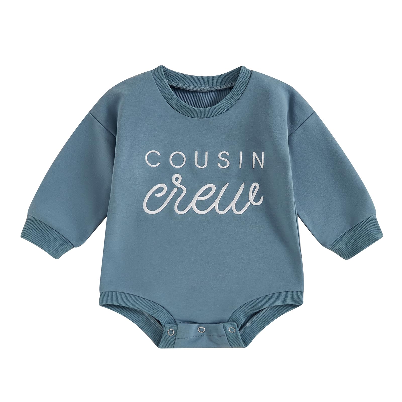 baorji Newborn Baby Boy Girl Bubble Romper Cousin Crew Embroidery Long Sleeve Bodysuit Infant One Piece Fall Outfit